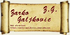 Žarko Galjković vizit kartica